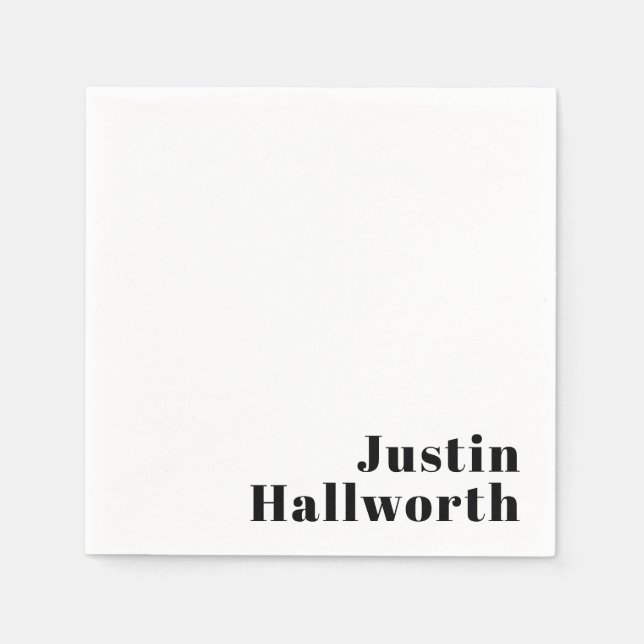 Retro Modern Minimal Namn eller Affärsmall Pappersservett (Framsidan)
