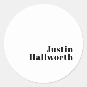 Retro Modern Minimal Namn eller Affärsmall Runt Klistermärke
