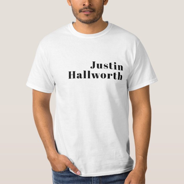 Retro Modern Minimal Namn eller Affärsmall T Shirt (Framsida)