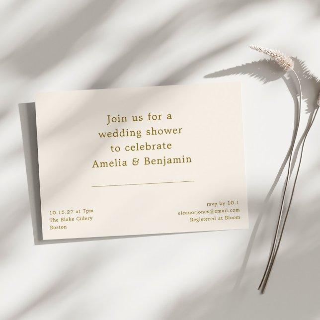 Retro Modern Minimalist Elegant bröllop Shower Inbjudningar (Skapare uppladdad)
