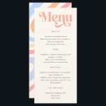 Retro Modern Minimalist Pastel Bröllop Meny<br><div class="desc">Retro Modern Minimalist Pastel Summer Bröllop Menu</div>