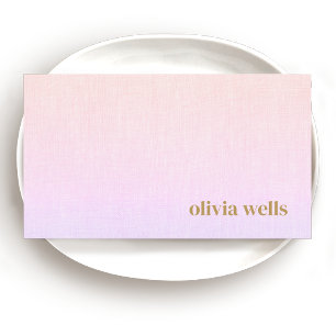Retro Modern Minimalistisk Rosa-gradient Visitkort