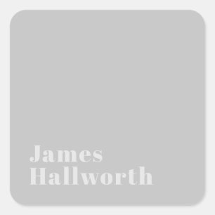 Retro Modern Minimalistiskt Namn (eller annan text Fyrkantigt Klistermärke