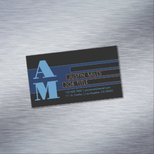 Retro-modern monogram & design magnetiska visitkort