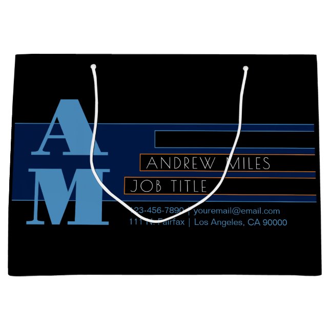 Retro-modern monogram & redigerbara former och fär (Framsidan)