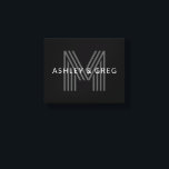Retro Modern Namn/s Editable Monogram Black & Gråt Canvastryck<br><div class="desc">Snyggtens anpassade,  modernt monogram,  redigera som du vill!</div>