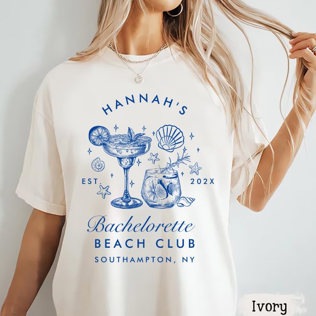 Retro Modern Pink & Blue Bachelorette Weekend T Shirt (Skapare uppladdad)