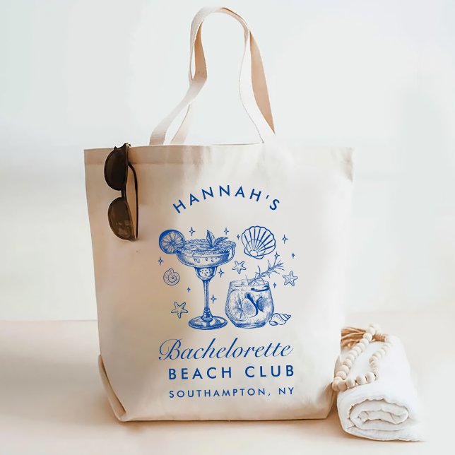 Retro Modern Pink & Blue Bachelorette Weekend Tygkasse (Skapare uppladdad)