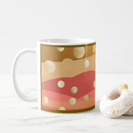 Retro Modern Polka dots with Autumnal Dunes Kaffemugg