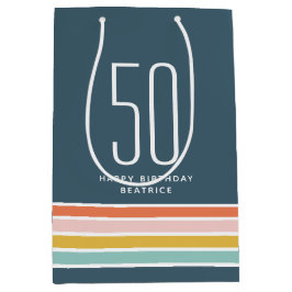 Retro Modern Rainbow Rand födelsedag 50:e