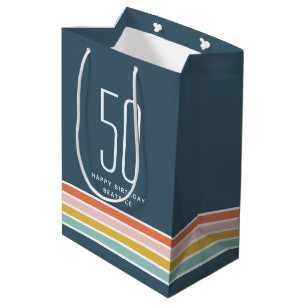 Retro Modern Rainbow Rand födelsedag 50:e