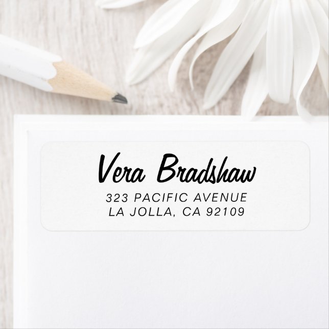 Retro Modern Returadress för enkel skriptbehandlin Etikett (Insitu)