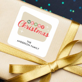 Retro Modern Returadress i julhelgen Fyrkantigt Klistermärke