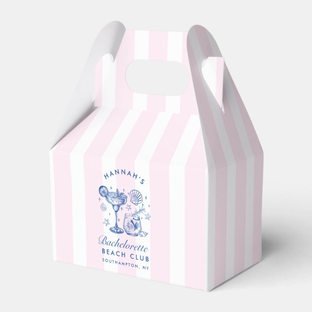 Retro Modern Rosa & Blå Sängvätning Helg Presentaskar (Framsidan Sidan)