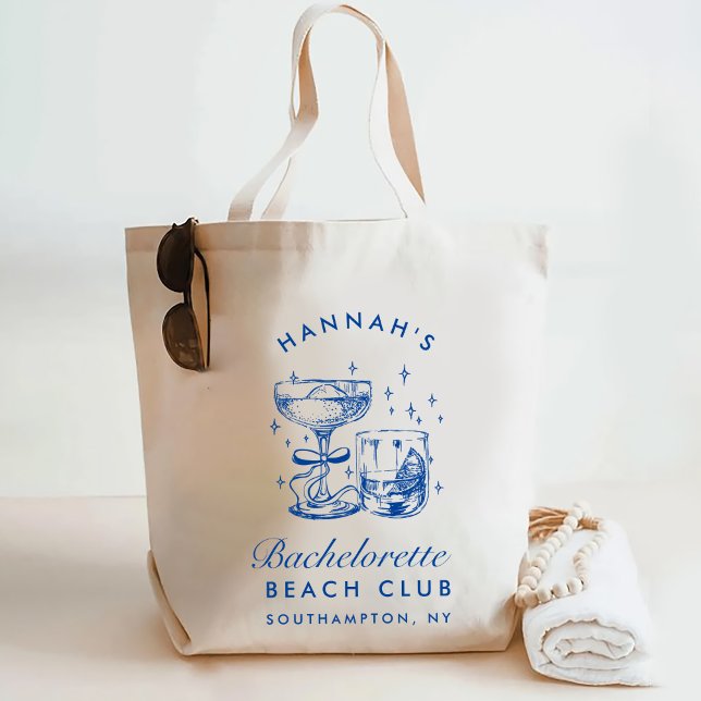 Retro Modern Rosa & Blå Sängvätning Helg Tygkasse (Skapare uppladdad)