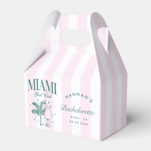 Retro Modern Rosa & Grönt Miami Bachelorette Party Presentaskar