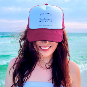 Retro Modern Rosa & Navy Bachelorette Keps