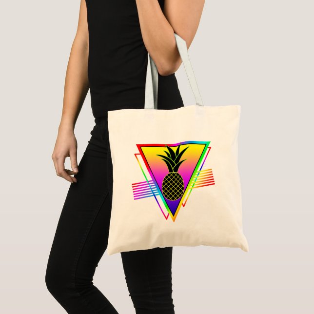 Retro Modern Silhouette Pineapple Summer Fruit Tygkasse (Framsida (produkt))