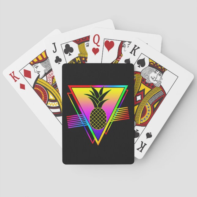 Retro Modern Silhuett Ananas Sommar Frukt Casinokort (Baksidan)