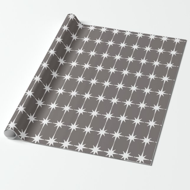 Retro Modern Starbursts i mitten av århundradet Mö Presentpapper (Utrullad)