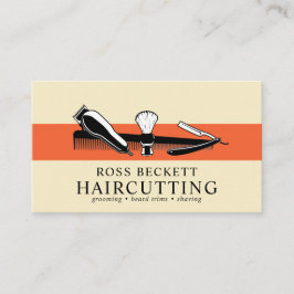 Retro Modern Twist Barber Hair Stylist Visitkort