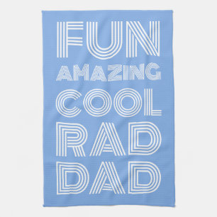 Retro modern typografi rad pappa lustig ljusblå kökshandduk