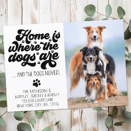 Retro Modern Vi har Flyttat Anpassningsbar Hund Ph Meddelande