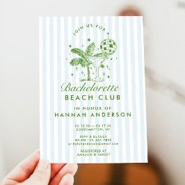 Retro Modern Vintage Blå Möhippa Inbjudningar