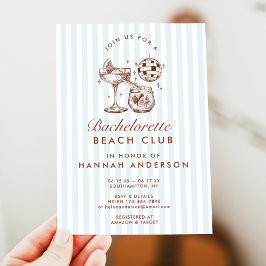 Retro Modern Vintage Blå Sängkammarweekend Inbjudningar