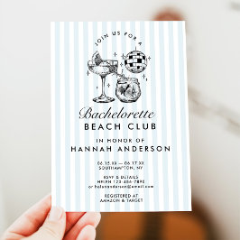 Retro Modern Vintage Blå Sängvätning Helg Inbjudningar