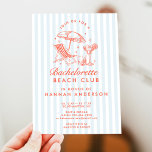 Retro Modern Vintage Blue Bachelorette Helg Inbjudningar<br><div class="desc">Retro Modern Vintage Blue Bachelorette Helg</div>
