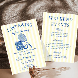 Retro Modern Vintage Gult Bachelorette Helg Inbjudningar