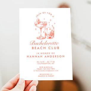 Retro Modern Vintage Orange Sjungande Möhippa Helg Inbjudningar