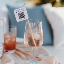 Retro Modern Vintage Rosa Sängkammarbrud QR-kod Fyrkantigt Klistermärke