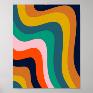 Retro modern vridbakgrund poster