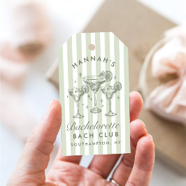 Retro Moderna Margaritas och Äktenskap Randig Bach Presentetikett