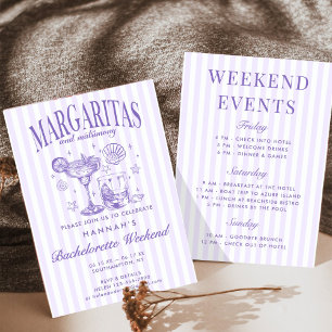Retro Moderna Margaritas och Vigsel Randig Bach Inbjudningar