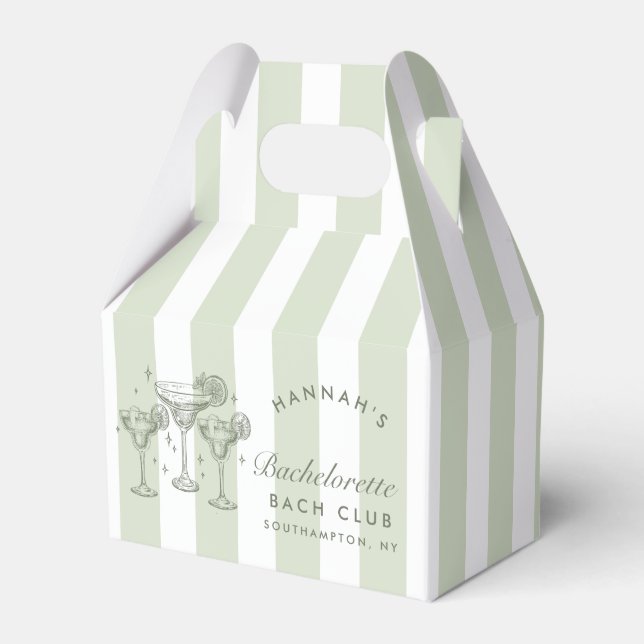 Retro Moderna Margaritas och Vigsel Randig Bach Presentaskar (Framsidan Sidan)