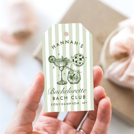 Retro Moderna Margaritas och Vigsel Randig Bach Presentetikett