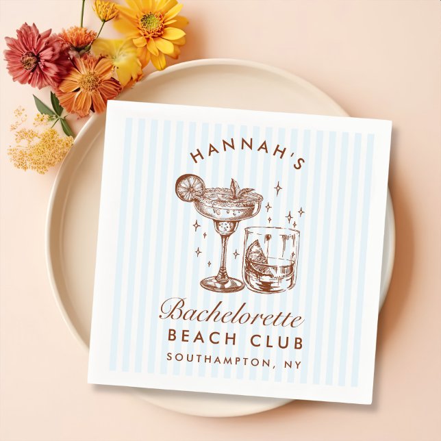 Retro Moderna Möhippa Blå Pappersservetter (Skapare uppladdad)