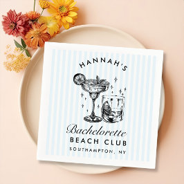 Retro Moderna Sängkammarnatt Blå Pappersservetter