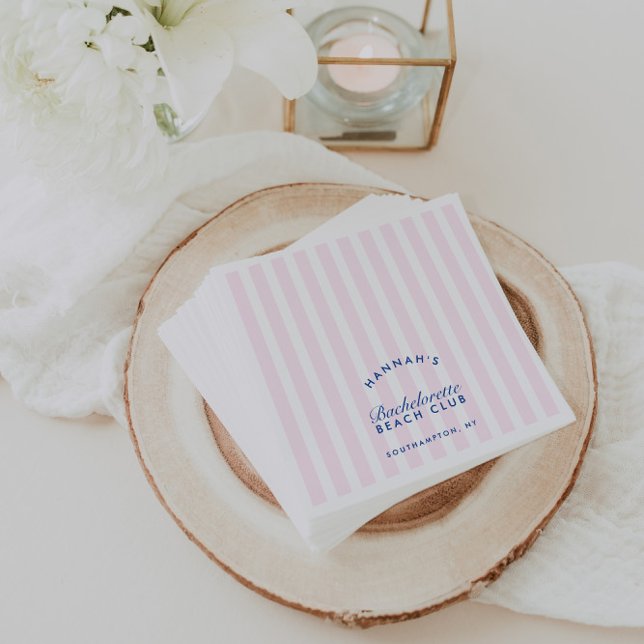 Retro Moderna Sängkammarrosa Pappersservetter (Retro Modern Bachelorette Pink Paper Napkins)