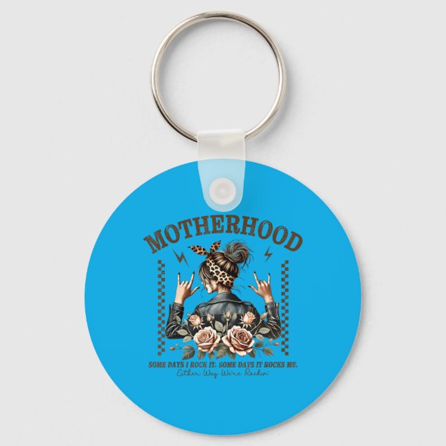 Retro moderskap Rollig mors dag Rock Mama Mamma Nyckelring (Framsida)