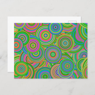 Retro-modets abstrakt, Grönt och Orange-röd Vykort