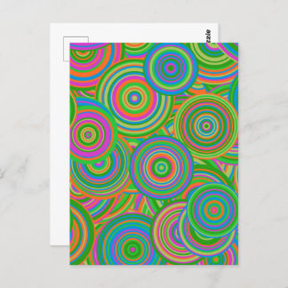 Retro-modets abstrakt, Grönt och Orange-röd Vykort