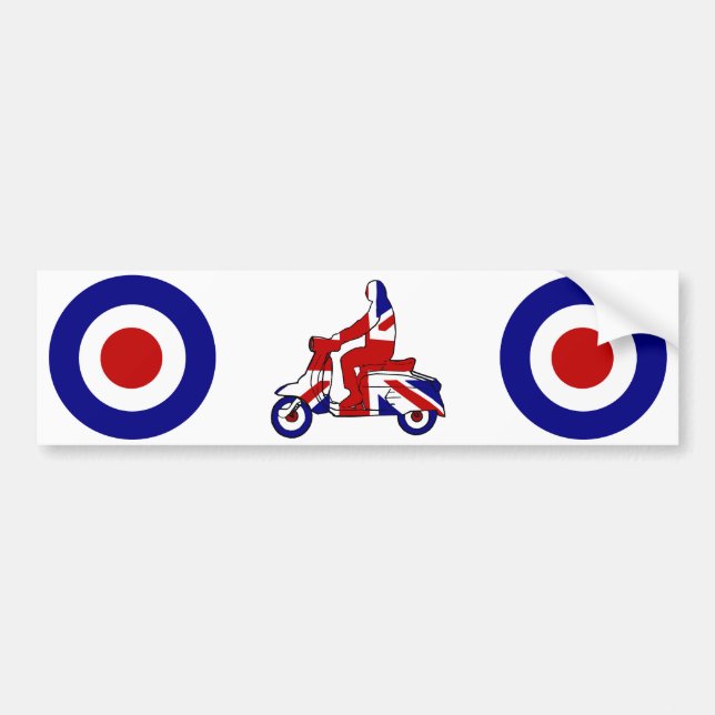 Retro modsparkcykelpojke UK Bildekal (Framsidan)