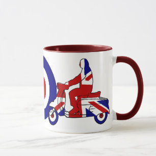 Retro modsparkcykelpojke UK Mugg