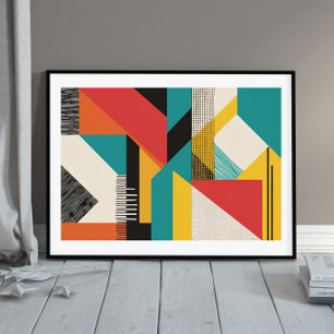 Retro Modulär Geometri Poster
