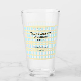 RETRO MOGENSKÄRANS VECKOSLUTSKLUBB BLÅ GUL DATUM GLASKOPP
