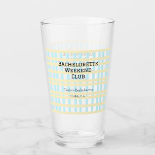 RETRO MOGENSKÄRANS VECKOSLUTSKLUBB BLÅ GUL DATUM GLASKOPP